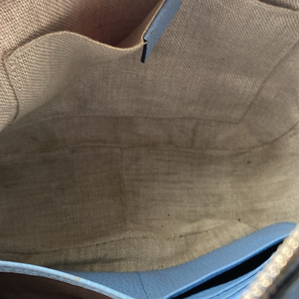 AUTHENTICATED Gucci Blue and Brown Canvas Shoulder Bag with Silver Hardware - Picture 12 of 12